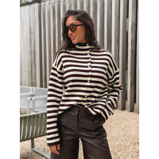 Gilet ligné Connie - Chocolat