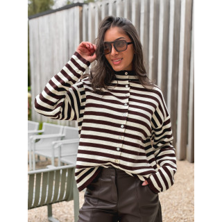 Gilet ligné Connie - Chocolat