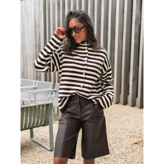 Gilet ligné Connie - Chocolat