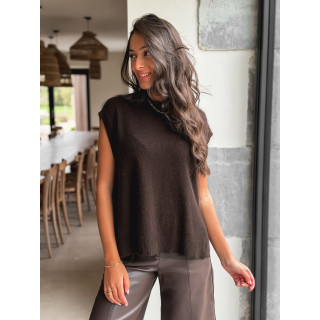 Pull sans manches Catherina - Chocolat