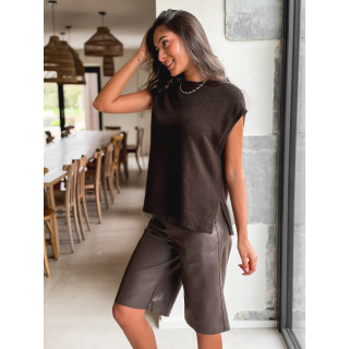 Pull sans manches Catherina - Chocolat