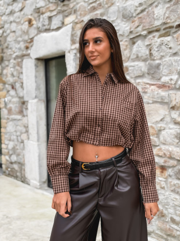 Chemise à carreaux Élinora - Chocolat Chemise à carreaux Élinora - Chocolat