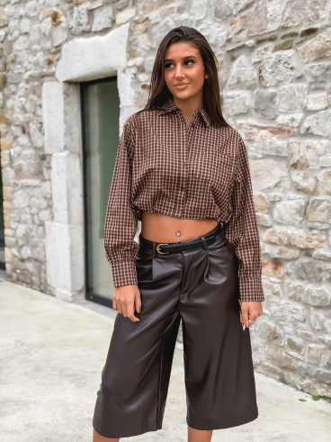 Chemise à carreaux Élinora - Chocolat Chemise à carreaux Élinora - Chocolat
