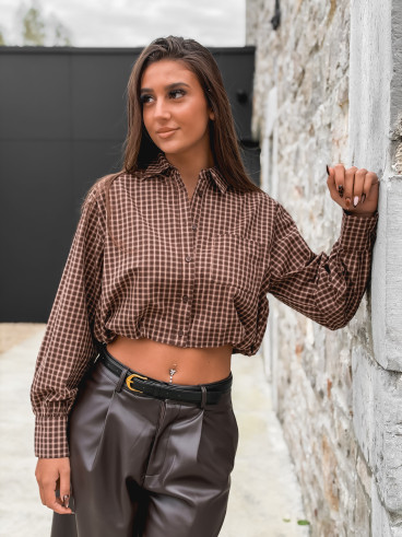 Chemise à carreaux Élinora - Chocolat
