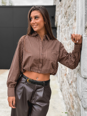 Chemise à carreaux Élinora - Chocolat Chemise à carreaux Élinora - Chocolat
