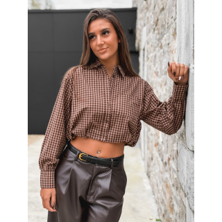Chemise à carreaux Élinora - Chocolat