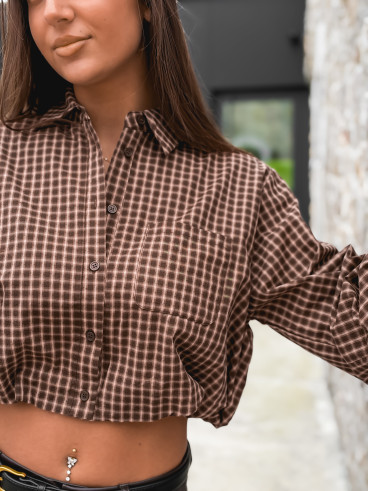 Chemise à carreaux Élinora - Chocolat Chemise à carreaux Élinora - Chocolat