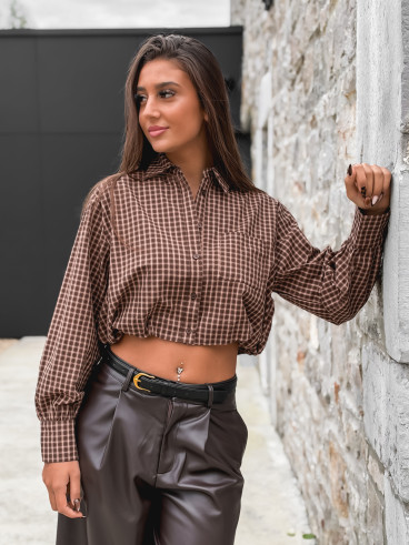 Chemise à carreaux Élinora - Chocolat Chemise à carreaux Élinora - Chocolat