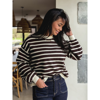 Pull ligné Hind - Chocolat