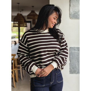 Pull ligné Hind - Chocolat
