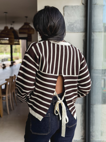 Pull ligné Hind - Chocolat Pull ligné Hind - Chocolat