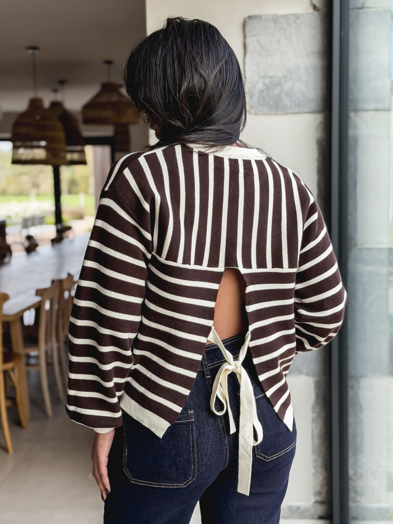 Pull ligné Hind - Chocolat Pull ligné Hind - Chocolat