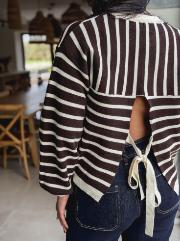 Pull ligné Hind - Chocolat Pull ligné Hind - Chocolat