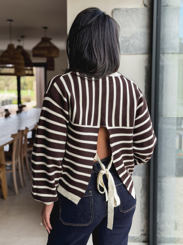 Pull ligné Hind - Chocolat Pull ligné Hind - Chocolat