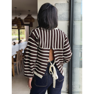 Pull ligné Hind - Chocolat