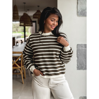 Pull ligné Hind - Chocolat