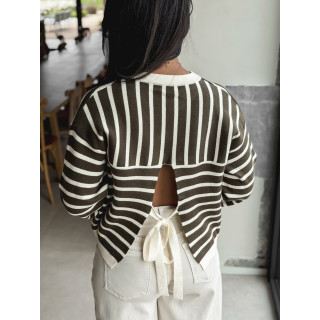 Pull ligné Hind - Chocolat