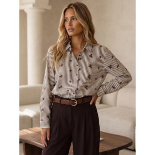 Chemise lignée Emelise - Taupe