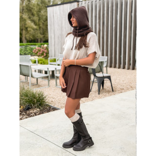 Jupe courte Solévia - Chocolat