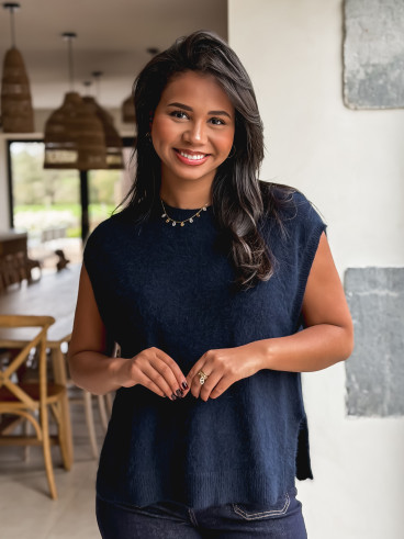 Pull sans manches Catherina - Bleu marine