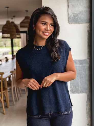 Pull sans manches Catherina - Bleu marine