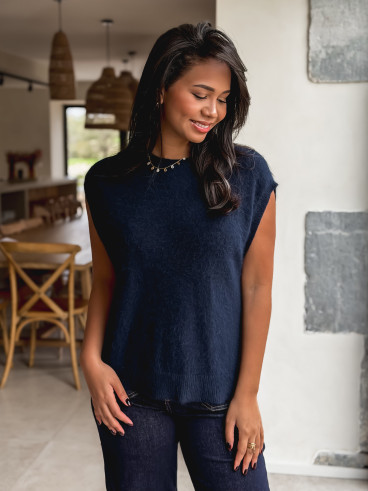 Pull sans manches Catherina - Bleu marine Pull sans manches Catherina - Bleu marine