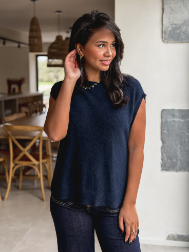 Pull sans manches Catherina - Bleu marine Pull sans manches Catherina - Bleu marine