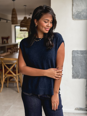 Pull sans manches Catherina - Bleu marine Pull sans manches Catherina - Bleu marine