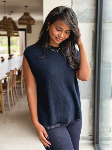 Pull sans manches Catherina - Bleu marine Pull sans manches Catherina - Bleu marine