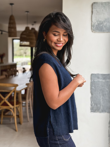 Pull sans manches Catherina - Bleu marine Pull sans manches Catherina - Bleu marine