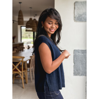 Pull sans manches Catherina - Bleu marine