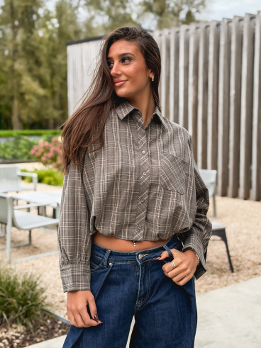 Chemise à carreaux Mélorine - Taupe