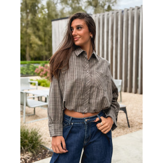 Chemise à carreaux Mélorine - Taupe