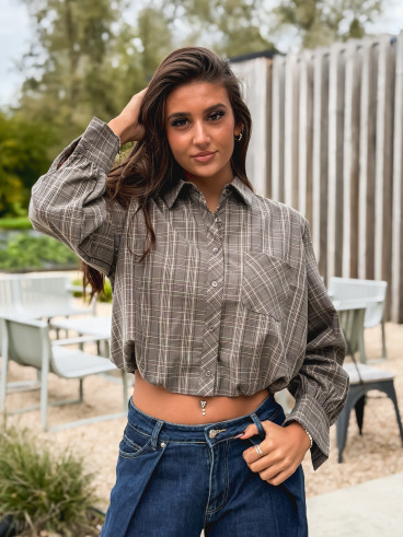 Chemise à carreaux Mélorine - Taupe