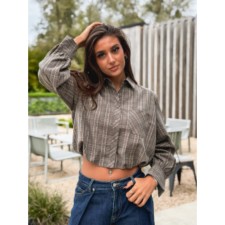 Chemise à carreaux Mélorine - Taupe