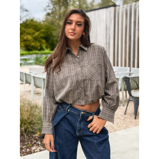 Chemise à carreaux Mélorine - Taupe