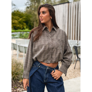 Chemise à carreaux Mélorine - Taupe
