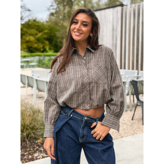 Chemise à carreaux Mélorine - Taupe