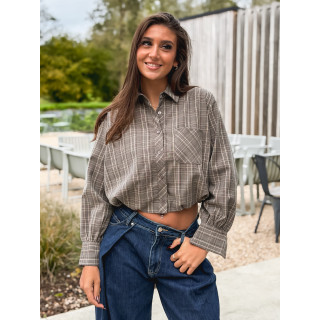 Chemise à carreaux Mélorine - Taupe
