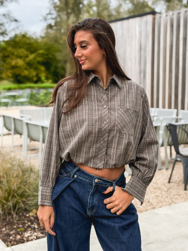 Chemise à carreaux Mélorine - Taupe