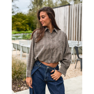Chemise à carreaux Mélorine - Taupe