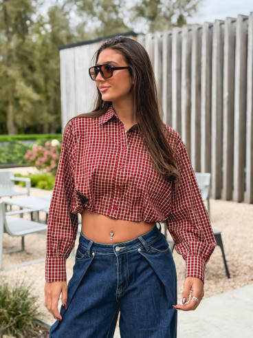 Chemise à carreaux Élinora - Bordeaux Chemise à carreaux Élinora - Bordeaux