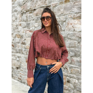 Chemise à carreaux Élinora - Bordeaux