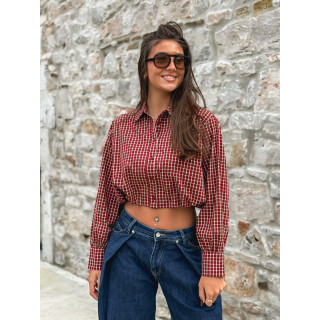 Chemise à carreaux Élinora - Bordeaux
