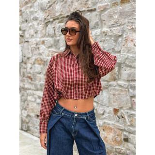 Chemise à carreaux Élinora - Bordeaux