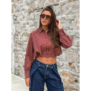 Chemise à carreaux Élinora - Bordeaux