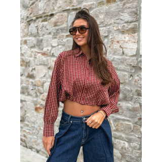 Chemise à carreaux Élinora - Bordeaux