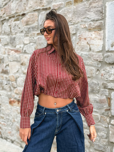 Chemise à carreaux Élinora - Bordeaux Chemise à carreaux Élinora - Bordeaux