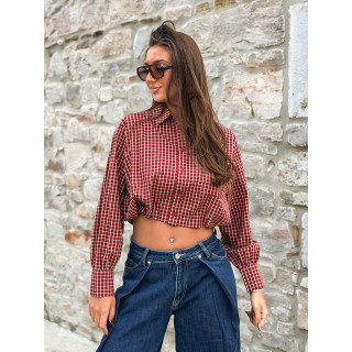 Chemise à carreaux Élinora - Bordeaux