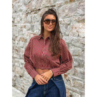 Chemise à carreaux Élinora - Bordeaux